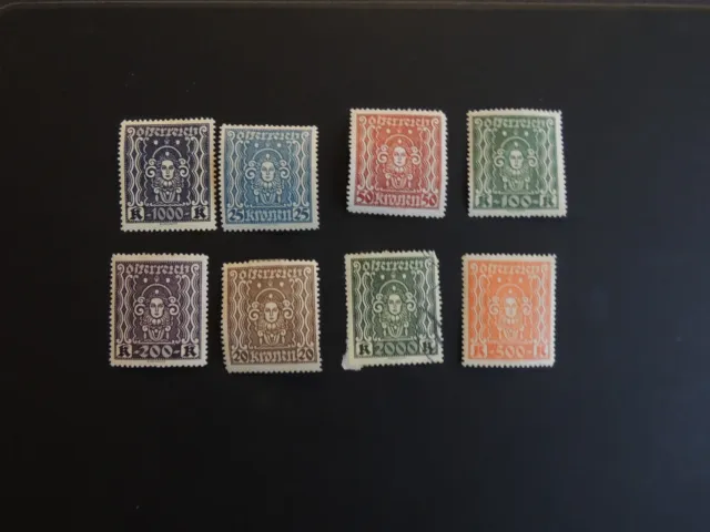 Briefmarken „8x Österreich Postfr. teilw. Falz wie abgebildet (34)“