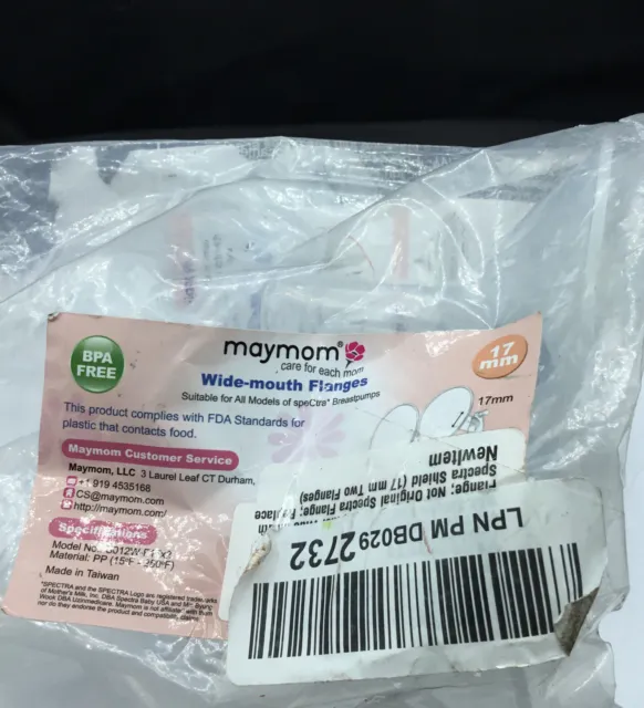 Maymom wide-mouth flanges 17mm all models of speCtra Breastpump nursing new