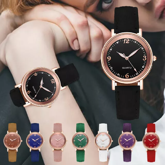 Ladies Wrist Watches Leather Strap Watch Womens Quartz Analogue Casual Watch AU