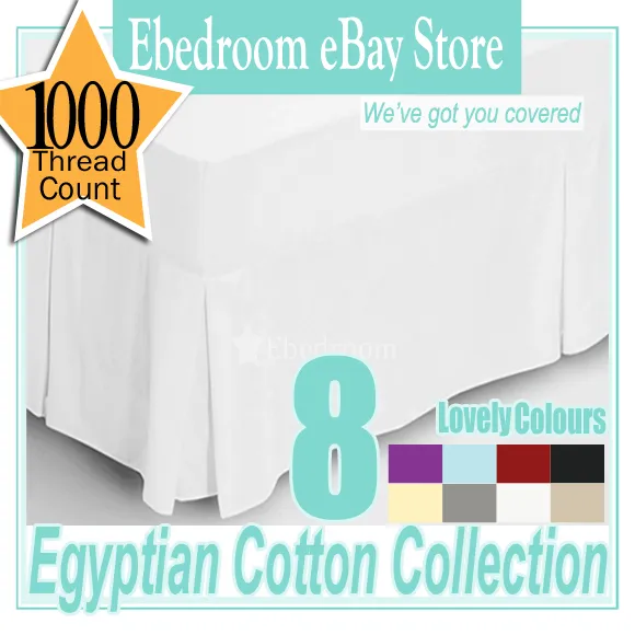 1000TC Top Quality Egyptian Cotton Valance King/Queen/Double Size