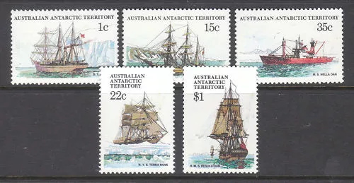 1980 AAT Ships of the Antarctic - Series II MUH Set of 5 Stamps