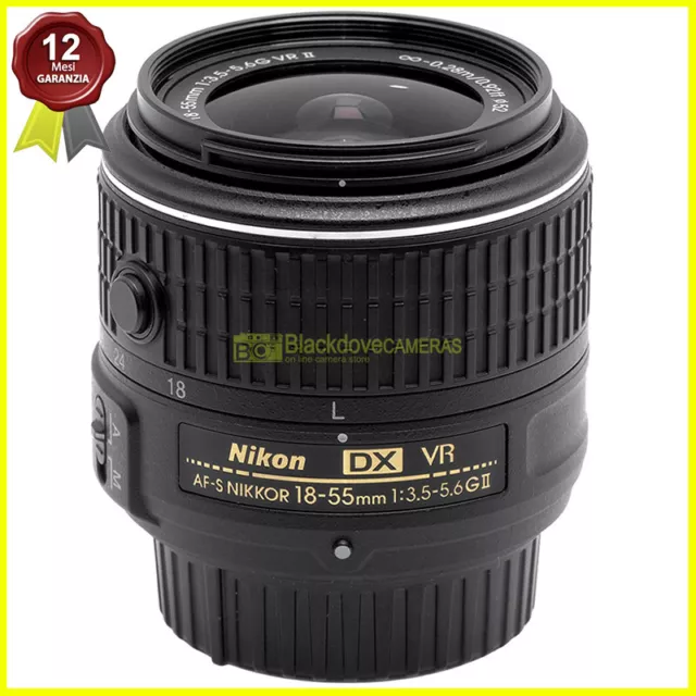 Obiettivo Nikon AFS 18/55mm f/3,5-5.6 G VR II DX for digital cameras. 18-55 mm