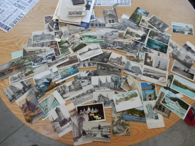 Bulk Lot Postcards   ( 80 ) Plus Some Ephemera  Wordwide Mix  ! Eclectic