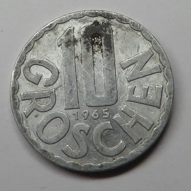 Austria 10 Groschen 1965 Aluminum KM#2878