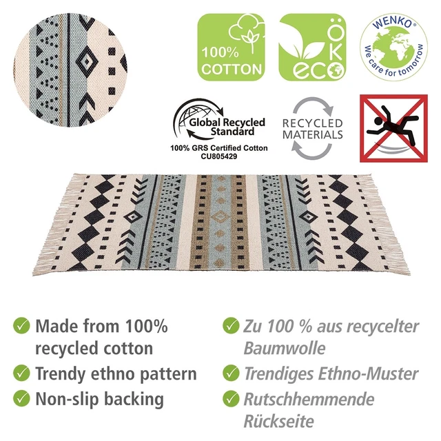 WENKO Bade Matte BERE 50x80 cm Jute Duscch Teppich Nachhaltigkeit natur Vorlage 2