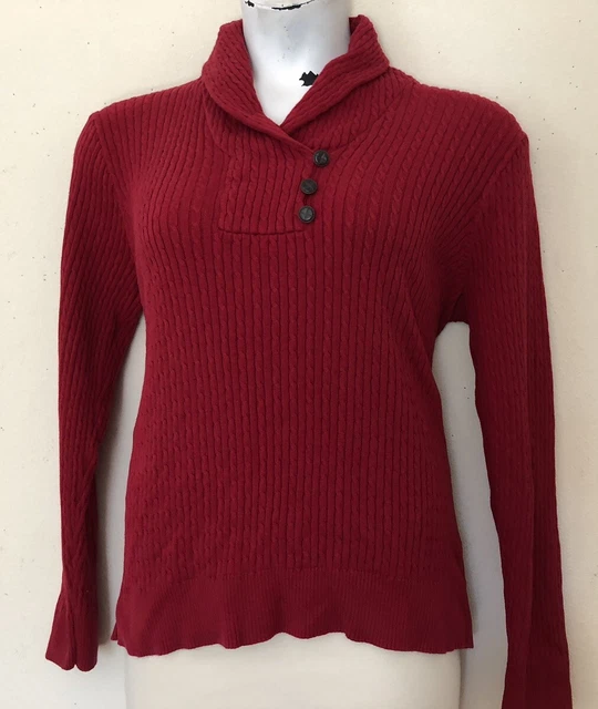 Jeanne pierre cotton deals cable knit sweater