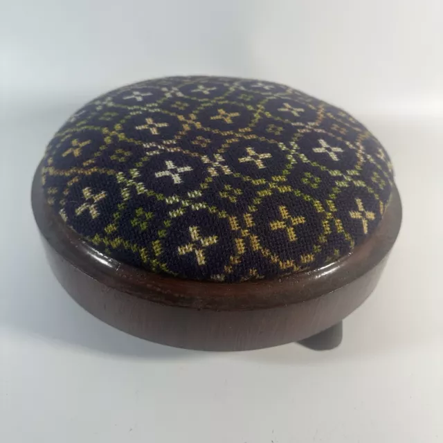 Vintage Small Round footstool Victorian style Foot Stool.