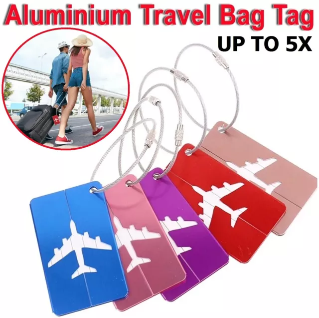 Luggage Tag Aluminum Travel Baggage Suitcase Identity Address Name Label Cards