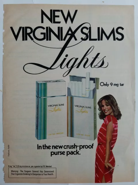 1980 Virginia Slims cigarettes lights Reiko womens red