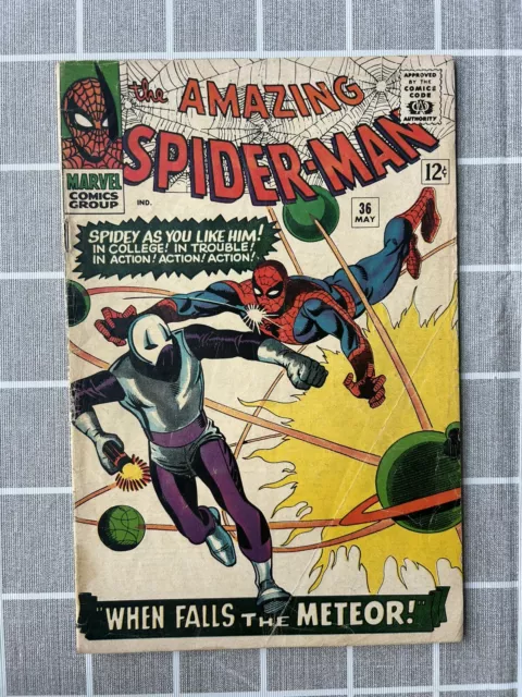 The Amazing Spiderman #36 1st App Of The Looter! Fine+ Condition, Vintage 1966