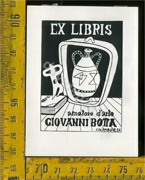 Ex Libris Originale Giovanni Botta a 061 Massoneria