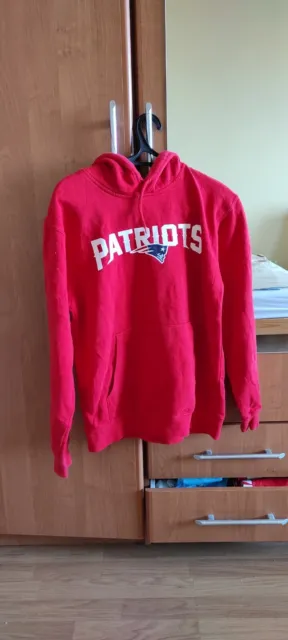 Giocatori NFL uomini New England Patriots felpa rossa con cappuccio taglia S