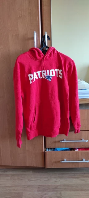 Giocatori NFL uomini New England Patriots felpa rossa con cappuccio taglia S