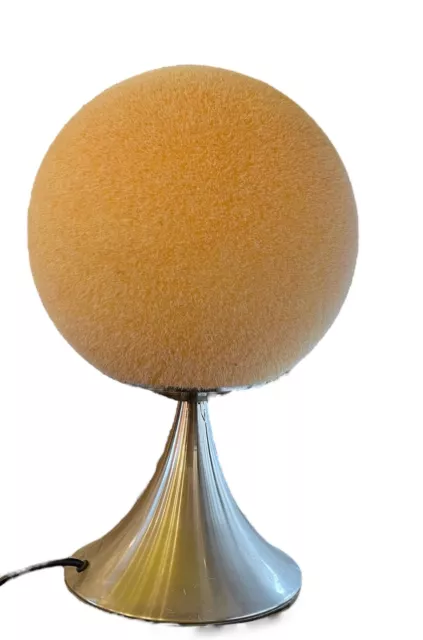 ORIGINAL BELLE LAMPE a poser vintage année 80 pied inox et corps bois