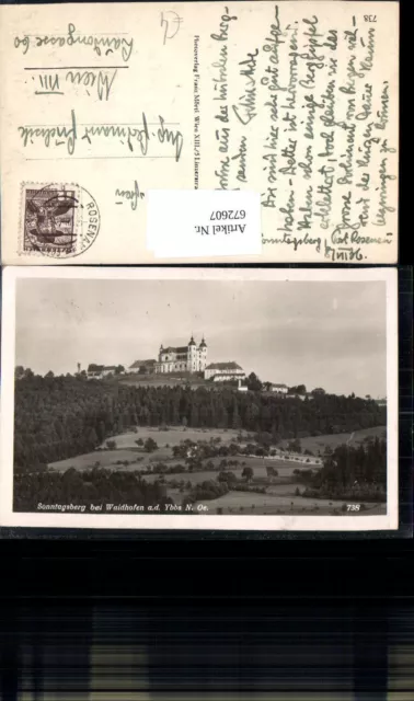 672607,Foto Ak Sonntagberg b. Waidhofen a. d. Ybbs Rosenau am Sonntagberg Kirche