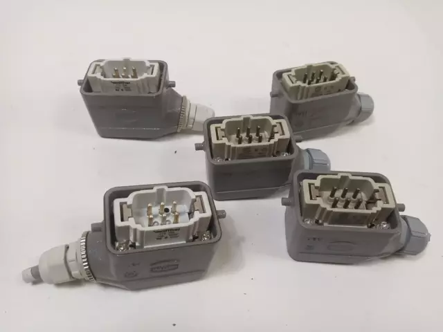 5x Harting Tüllengehäuse HAN +Walther Werke Stifteinsatz 710206 3