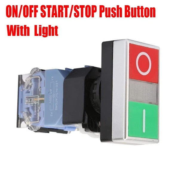 START/STOP ON/OFF BUTTON With Indicator Light Momentary Switch Red ...