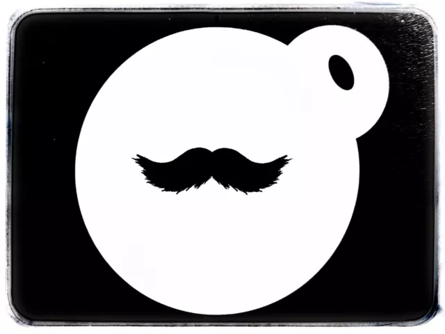 2183 Moustache Coffee Cake Duster Tattoo Face Airbrush Mylar Stencil Reusable