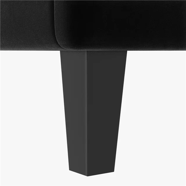 UPHOLSTERED BED FRAME, velvet Button Tufted Headboard . black .king