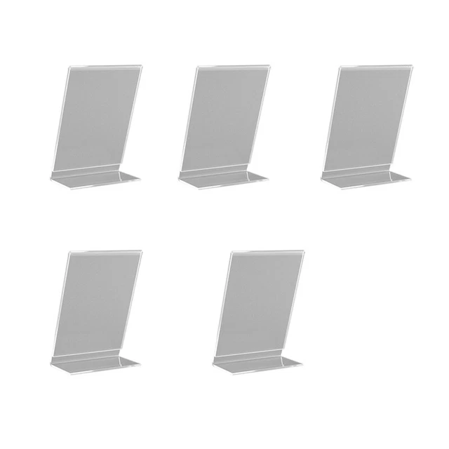 5Pcs Office Acrylic Display Leaflet Stands Counter Plastic Message Board Me X4Y7