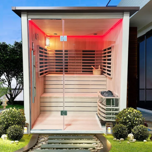 Insignia's Luxury Gen 3 Infrared Hybrid Garden Sauna 2000 x 2000 mm. All Options