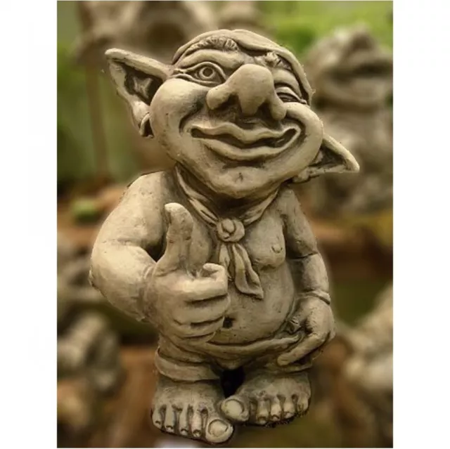 TROLL "DAUMEN HOCH" GARTEN FROSTFEST FIGUR aus STEINGUSS GNOM TROLLE V-114921