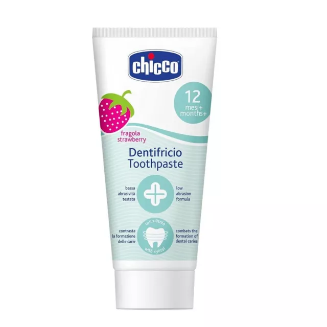 Chicco Dentifrice Fraise Goût sans Fluorure pour 12m + Bébé 50 ML