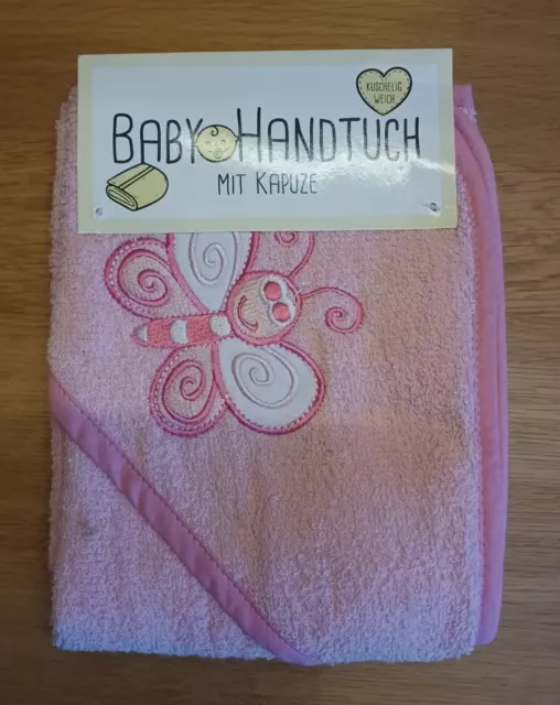 2220 Bade Handtuch mit Kapuze, Baby, Größe: 75x75 cm, 100% Baumwolle, Mädchen,👧