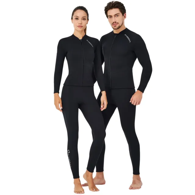 Adult Surfing Wetsuit Tops 2mm Neoprenes Long Sleeve Zipper Tops Suit Swimming