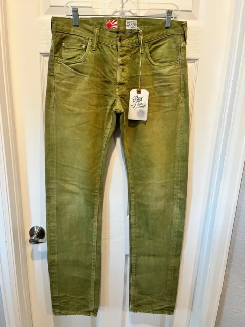 Rare! Nwt $1200 Prps Noir P63P19Vbl Moss Red-Lined Selvedge Jeans 33 W34X36L New