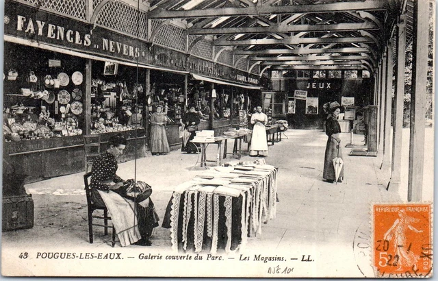 58 POUGUES LES EAUX - galerie couverte du parc, les magasins