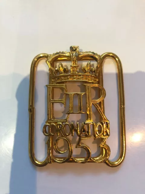 1X Queen Elizabeth 2nd 1953 Coronation belt buckle (70 YEARS OLD)