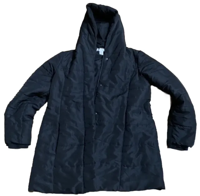 Motherhood Maternity Hooded Puffer Winter Jacket:Coat~ Size S ~ Black ~ EUC ~