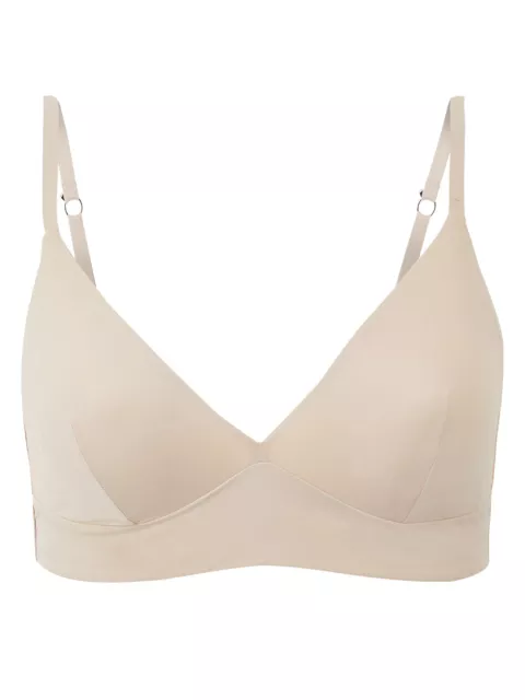 M&S Non Wired Plunge Bralette Bra Converts Racer Back Size 32 -38 A B C D ALMOND