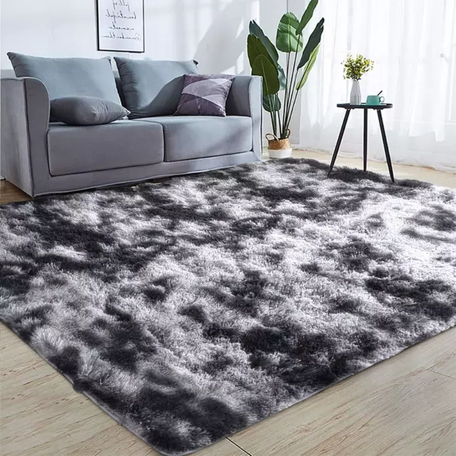 Large Shaggy Fluffy Rugs Anti-Slip Super Soft Mat Living Room Bedroom Carpet Rug