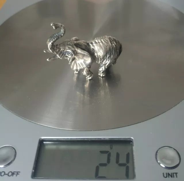 Vintage Solid Silver Italian made miniature Elephant Hallmarked Rare! 1950's 2