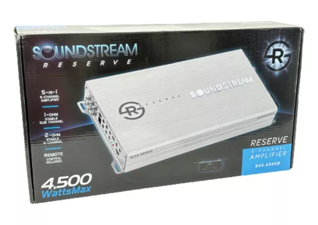 New Soundstream Reserve RS5.4500 4500W Max 5 Ch Amp Class D Speaker Amplifier