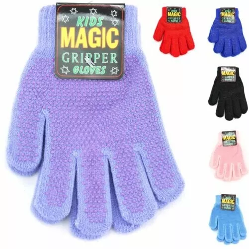 Niños Agarre Elástico Guantes Magic Gloves Tejido Cálido Anti-deslizante Winter