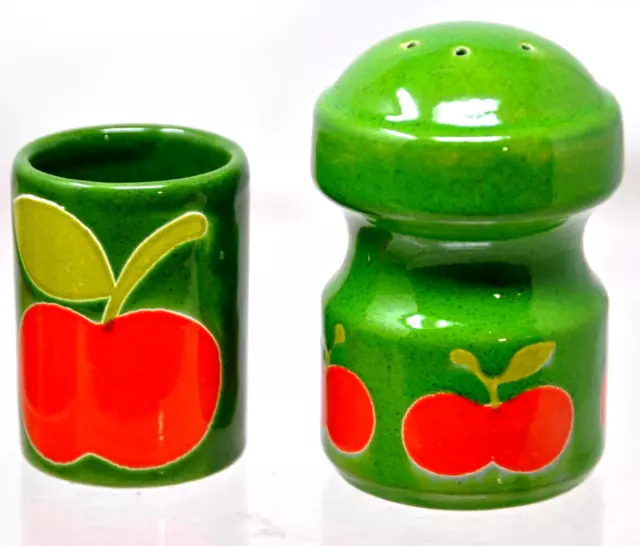 Waechtersbach  Red Apple RARE Salt Pepper Shaker Toothpick W. Germany  70's