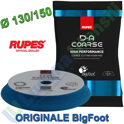 ARO Tampone Spugna 2 Pz Lucidatura Auto Ø 130/150 BLU Coarse RUPES Velcrato 9.DA150H 