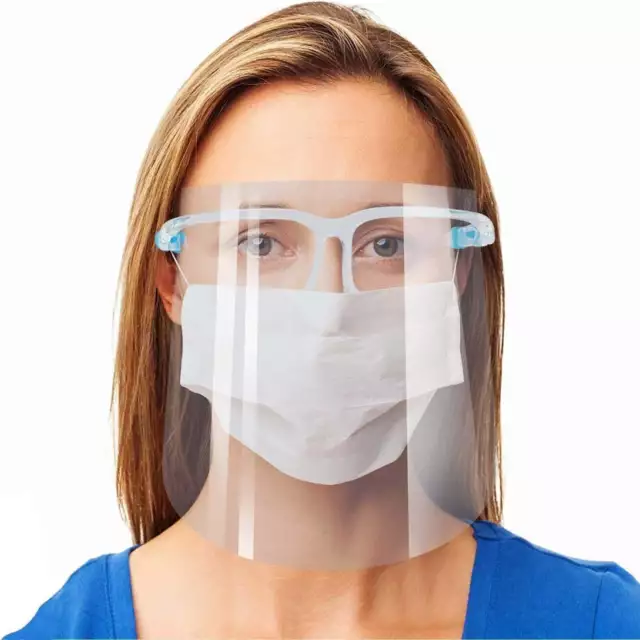 100 TGA Face Shield Guard Visor Safety Protection With Glasses frame