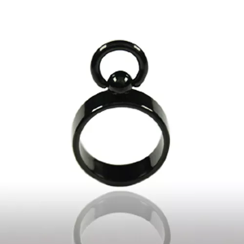 Finger-Ring Edelstahl Keltische Triskele BDSM Ring der O Schmuck silber  schwarz
