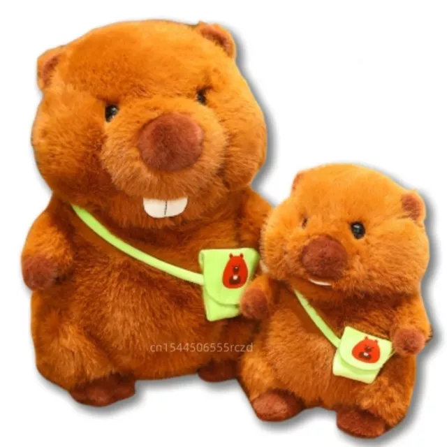 With Bag Bag Beaver Plush Toys Cartoon Animals Animals Soft Doll  Christmas