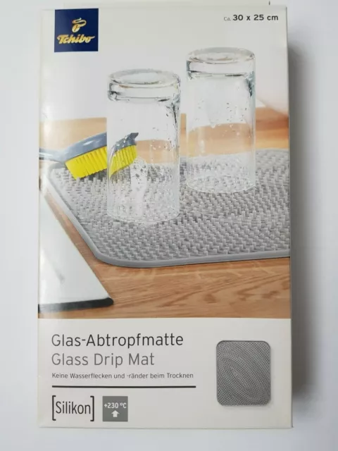 TCM Glas-Abtropfmatte Silikon bis +230 Grad auch als Pfannen und Topfuntersetzer