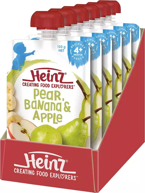 Pear, Banana & Apple Baby Food for 4+ Months Babies 120 G (Pack of 6)