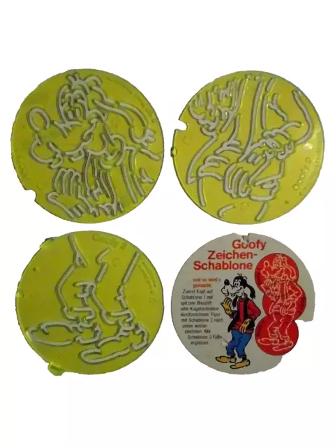 Ferrero Nutella Deckelinhalt Zeichenschablonen Goofy Anfang 80er
