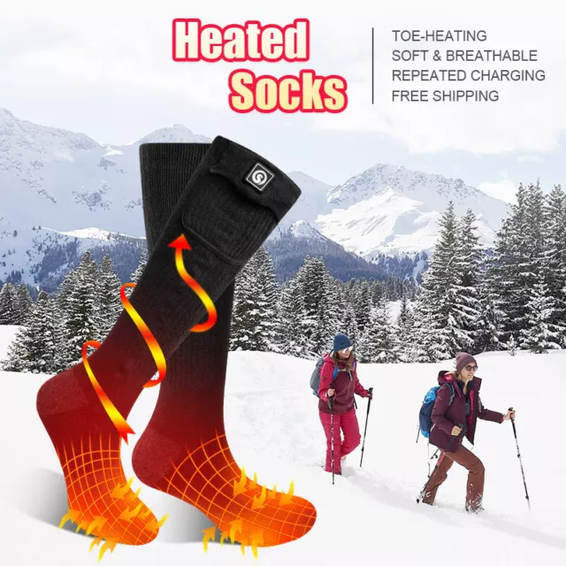 Winter Electric Heated Super Warm Socks Rechargeable Battery For Men Women