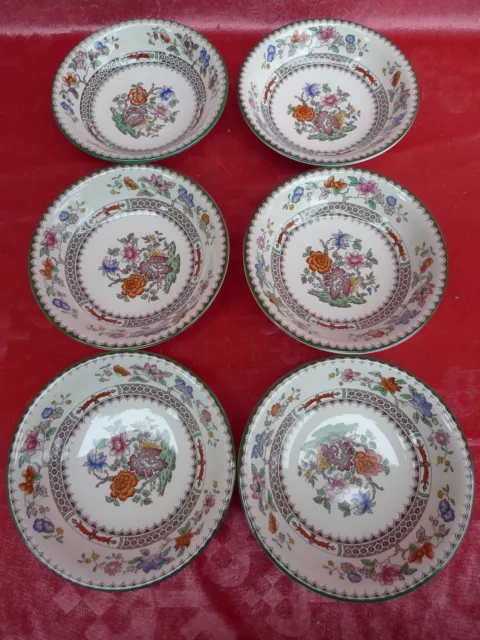 6 Hermosa Cuencos __ Ensaladeras __ Spode Copland __ China Rose __ Inglaterra