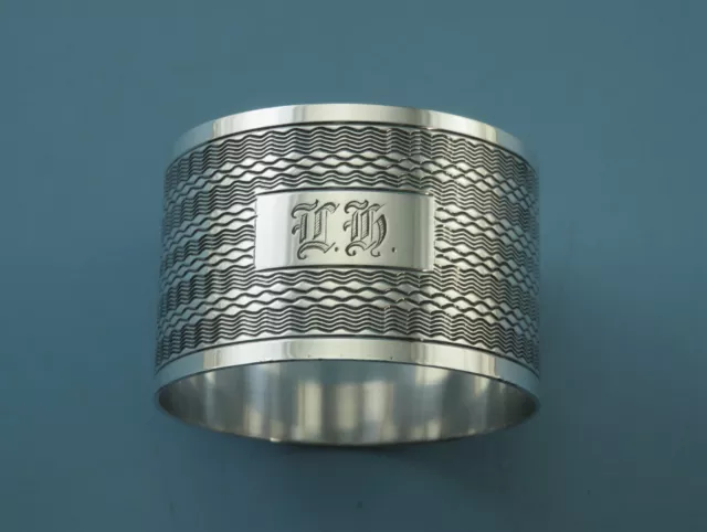 Serviettenring - Monogramm "IH" - 925er Silber -  Chester 1928 - #12365