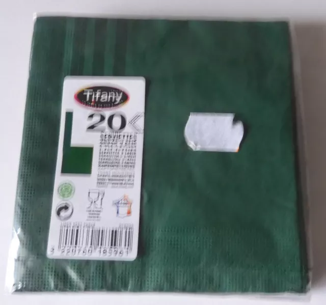 Un paquet de 20 serviettes en papier Couleur vert bouteille